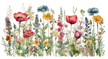 voorjaar bloemen waterverf, ai gegenereerd png