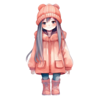 Cute girl watercolor, png