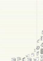 sheet from a notebook with financial doodles vector