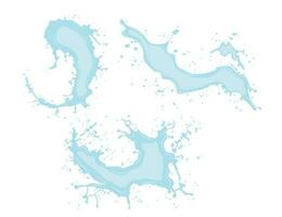 set of splashes of water or oil with splashes vector