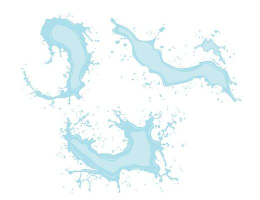 set of splashes of water or oil with splashes