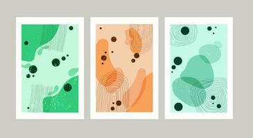 set of abstract grunge minimalistic art compositions vector