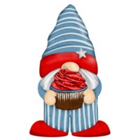 4th of july america independence gnomes character Digital painting watercolor png