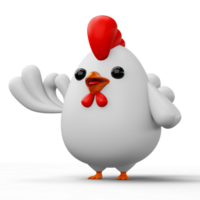 linda dibujos animados pollo, animal personaje, 3d representación png