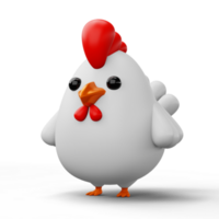 linda dibujos animados pollo, animal personaje, 3d representación png