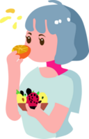 människor är äter sommar frukt png grafisk ClipArt design