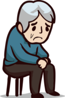 Old person is lonely png graphic clipart design