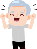 Old person feeling happy png graphic clipart design