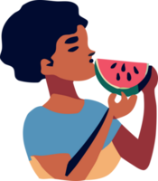 människor är äter sommar frukt png grafisk ClipArt design