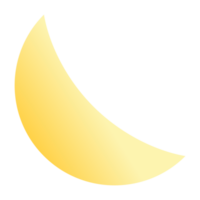 A crescent moon with transparent background, PNG Sticker illustration