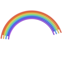 Rainbow with cloud cartoon .3d render illustration. png