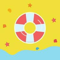 Floating Tire Beach Accessories Summer Vector