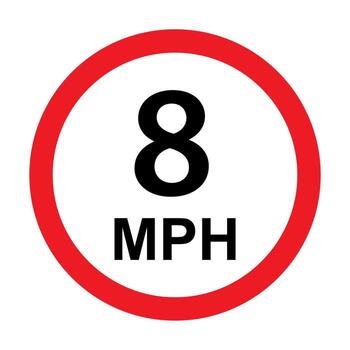 8 mph la carretera tráfico firmar icono vector para gráfico diseño, logo, sitio web, social medios de comunicación, móvil aplicación, ui ilustración