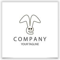 letter e bunny rabbit logo premium elegant template vector eps 10