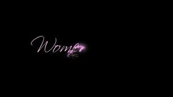 Womens Day text animation with particles. Great for women's anniversaries worldwide video