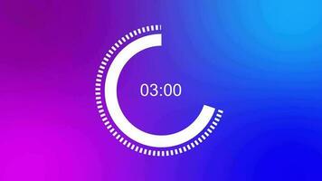 10 seconds countdown animation with ticking every second, colorful video