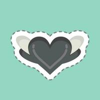 Sticker line cut Heart. related to Decoration symbol. simple design editable. simple illustration vector