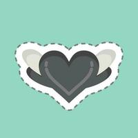 Sticker line cut Heart. related to Decoration symbol. simple design editable. simple illustration vector