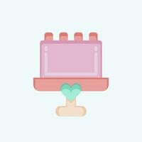 Icon Cake. related to Decoration symbol. flat style. simple design editable. simple illustration vector