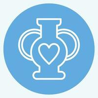 Icon Vase 2. related to Decoration symbol. blue eyes style. simple design editable. simple illustration vector