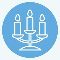 Icon Candelabra. related to Decoration symbol. blue eyes style. simple design editable. simple illustration vector