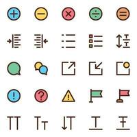 Filled color outline icons for User interface. vector