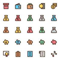 Filled color outline icons for User interface. vector