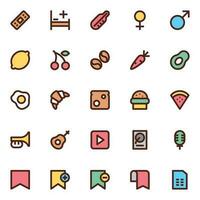 Filled color outline icons for User interface. vector