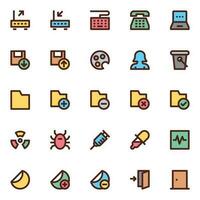 Filled color outline icons for User interface. vector