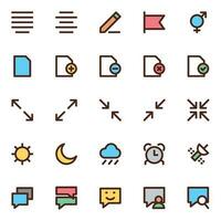 Filled color outline icons for User interface. vector