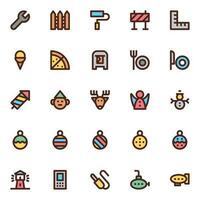 Filled color outline icons for User interface. vector
