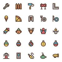 Filled color outline icons for User interface. vector