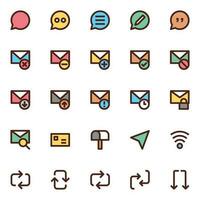 Filled color outline icons for User interface. vector