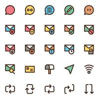 Filled color outline icons for User interface. vector