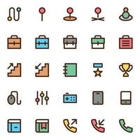 Filled color outline icons for User interface. vector