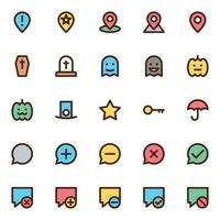 Filled color outline icons for User interface. vector