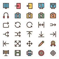 Filled color outline icons for User interface. vector