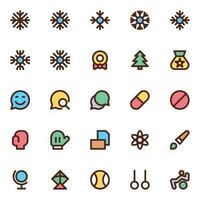 Filled color outline icons for User interface. vector