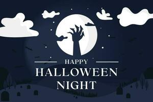 Halloween Night Template design suitable for greeting card, invitation card, and many purpose vector