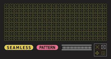 Editable Geometric flower shape Seamless pattern with 3 Free Repeatable patterns vector