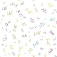 Colorful hand drawn Floral spring  abstract seamless pattern on white background vector