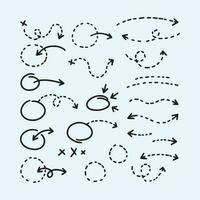 dotted circles and arrows collection vector