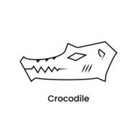 illustration of head crocodile with line art style. simple, minimal and creative concept. used for logo, icon, symbol or mascot. suitable for brand identity vector