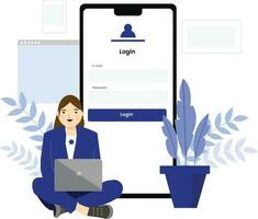 Free vector login  concept illustration