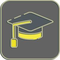 Icon graduation cap. School and education elements. Icons in embossed style. Good for prints, posters, logo, advertisement, infographics, etc. vector