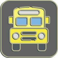 Icon school bus. School and education elements. Icons in embossed style. Good for prints, posters, logo, advertisement, infographics, etc. vector