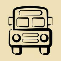 Icon school bus. School and education elements. Icons in hand drawn style. Good for prints, posters, logo, advertisement, infographics, etc. vector