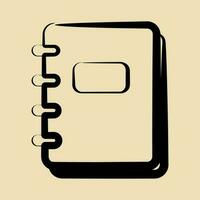 Icon note book. School and education elements. Icons in hand drawn style. Good for prints, posters, logo, advertisement, infographics, etc. vector