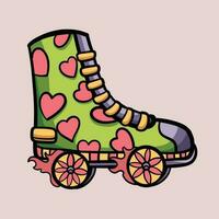 Skates Shoes Tattoo Cartoon vector