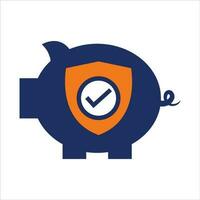 money saving insurance plan icon design piggy bank icon vector